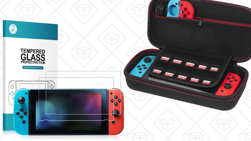 2-Pack Nintendo Switch Tempered Glass Screen Protectors, $6 with code B6REJJSW | Nintendo Switch Carrying Case, $14 with code 7J578D5C